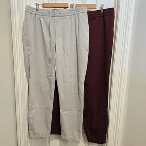 Old Navy Gray and Red Ankle Cropped Pants